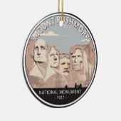 Ronde van Rushmore National Monument Retro Keramisch Ornament (Rechts)