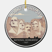 Ronde van Rushmore National Monument Retro Keramisch Ornament (Achterkant)