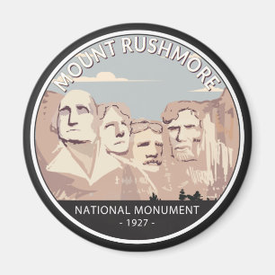 Ronde van Rushmore National Monument Retro Magneet