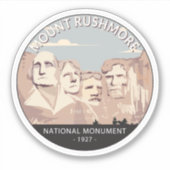 Ronde van Rushmore National Monument Retro Sticker (Voorkant)