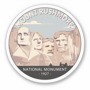 Ronde van Rushmore National Monument Retro Sticker