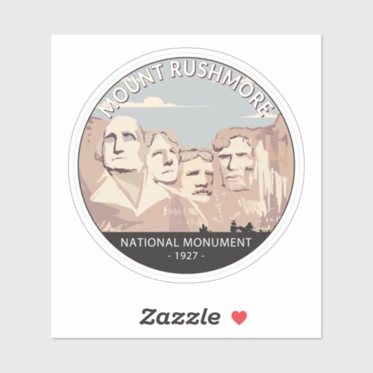 Ronde van Rushmore National Monument Retro Sticker (Vel)