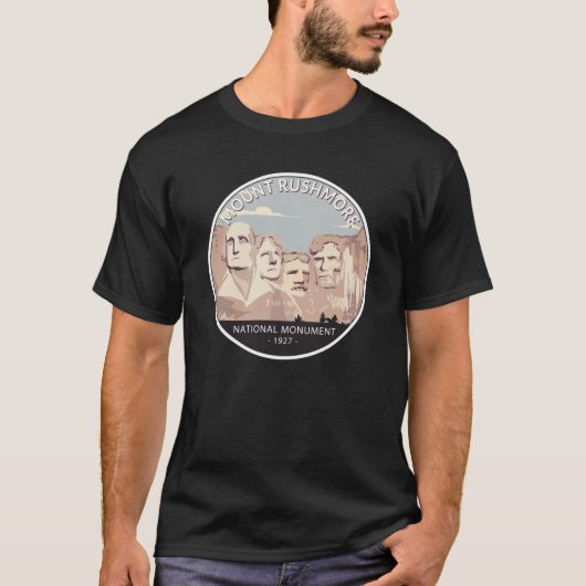 Ronde van Rushmore National Monument Retro T-shirt (Voorkant)