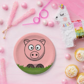 Ronde varkens papieren bordje (Feest)