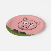 Ronde varkens papieren bordje (Gekanteld)