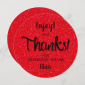 Ronde verjaardag diner bord Thank You Kaart (Voorkant / Achterkant)