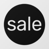 Ronde verkoopbord zwart, transparant venster clock raamsticker (Vel)