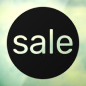 Ronde verkoopbord zwart, transparant venster clock raamsticker (Vel 3)