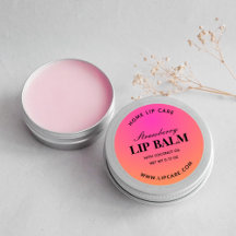 Ronde Verlopende Roze Oranje Lip Berry Balm Labels