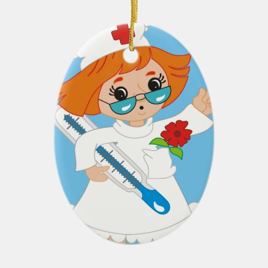 Ronde verpleegkundige Ornament (Voorkant)