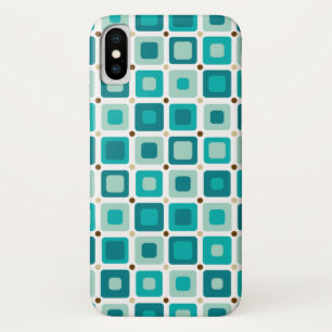 Ronde vierkanaals Patroon Blauw Case-Mate iPhone Case