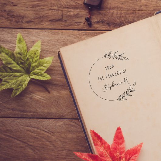 Ronde Vintage Elegante Aangepaste Bibliotheekboeke Rubberstempel