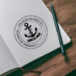 Ronde vintage scheepsanker Dit boek is van Rubberstempel