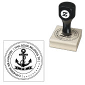 Ronde vintage scheepsanker Dit boek is van Rubberstempel (Gestempeld)