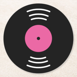 Ronde vinyl muziek opnemen papier nieuwheid onderz kartonnen onderzetter