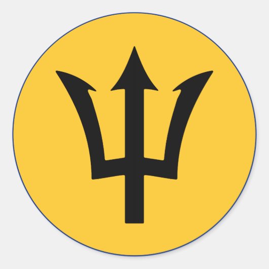 Ronde vlag van Barbados Ronde Sticker (Voorkant)