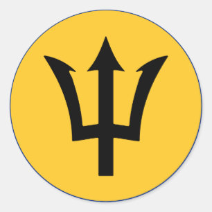 Ronde vlag van Barbados Sticker