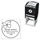 Ronde Vliegende Vlinder Douane Terugkeeradres Zelfinktende Stempel (In situ)