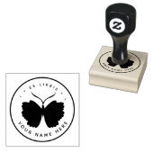 Ronde vlinder ex libris stempel (Gestempeld)