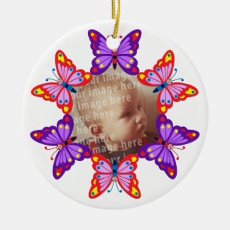 Ronde vlinderfoto-Lijst Keramisch Ornament