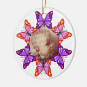 Ronde vlinderfoto-Lijst Keramisch Ornament (Links)