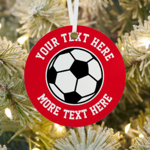 Ronde voetbal bal Kerstboom foto ornament
