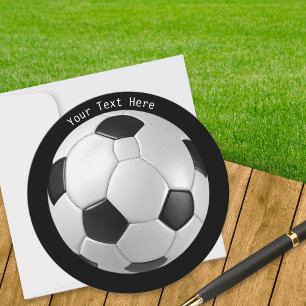 Ronde voetbal voetbal Custom tekst modern Feestdagenkaart