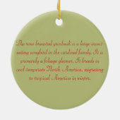 Ronde voor de fotografie van roos-gebrande Grosbea Keramisch Ornament (Achterkant)