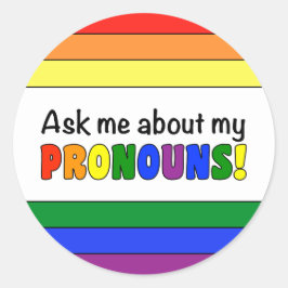 Ronde voornaamwoorden Sticker (regenboog)