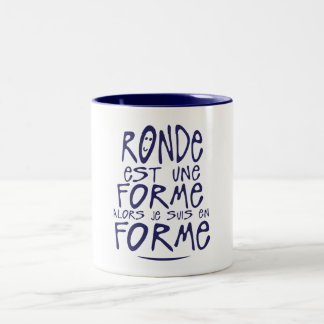 Ronde vorm is dan een citaat tweekleurige koffiemok