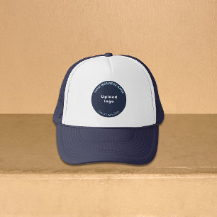 Ronde Vorm Zakelijk Merk op Marine Blauw en Wit Trucker Pet