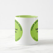 Ronde vormgeving voor zakelijk merk op lichte groe mok (Midden)