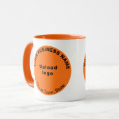 Ronde vormgeving voor zakelijk merk op Oranje kleu Mok (Voorkant links)