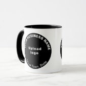 Ronde vormgeving voor zakelijk merk op zwarte comb mok (Voorkant links)