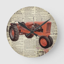 Ronde Wand Tractor Klok