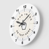 Ronde wandklok 10.75" - Aangepast (voeg afbeelding (Hoek)