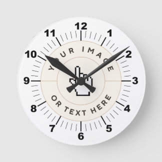 Ronde wandklok 8" - Aangepast (voeg afbeelding/tek