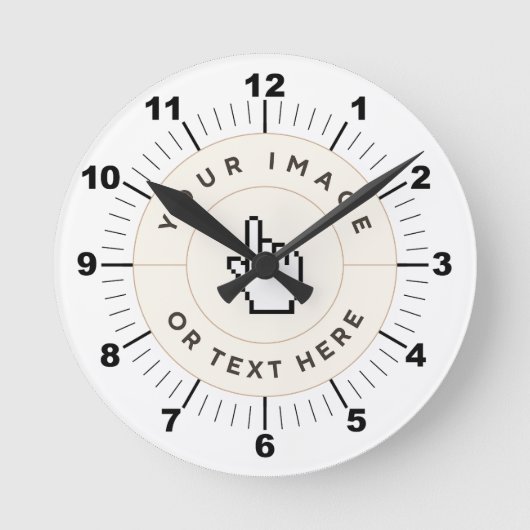 Ronde wandklok 8" - Aangepast (voeg afbeelding/tek (Voorkant)