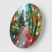 Ronde Wandklok Herfst Landschap Watercor (Hoek)