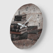  ronde-wandklok met boekoverslagen grote klok (Hoek)
