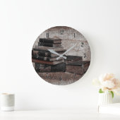  ronde-wandklok met boekoverslagen grote klok (Huis)
