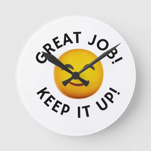 Ronde wandklok met emoji (Voorkant)