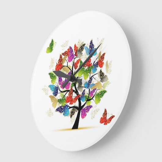 Ronde wandklok met vlinders! (Hoek)