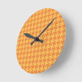 Ronde wandklok, Oranje dogstooth check Klok (Hoek)