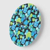 Ronde wandklok, Quirky Blue Moons Pattern Grote Klok (Hoek)