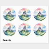 Ronde Waterverf Castle Sticker (Vel)