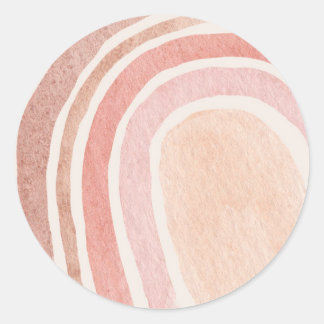 Ronde Waterverf RegenboogSticker Ronde Sticker