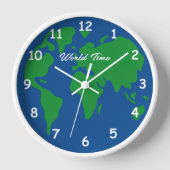 Ronde wereldkaart wandklok (Voorkant)