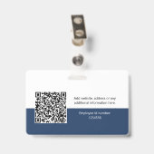 Ronde werknemersfoto, QR-code, Logo, naam Badge (Achterkant met clip)