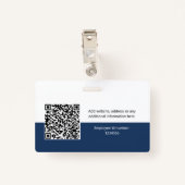 Ronde werknemersfoto, QR-code, Logo, naam Badge (Achterkant met clip)